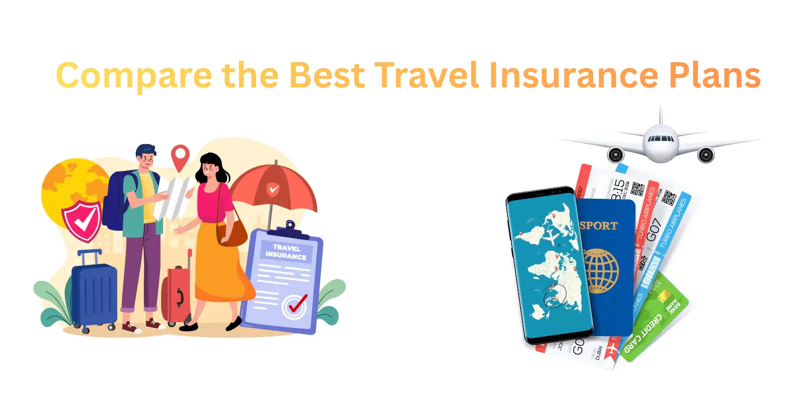 A person holding a travel insurance brochure on a wooden table with travel accessories like a camera, starfish, book, and photos, symbolizing safe and stress-free trips with proper insurance coverage.