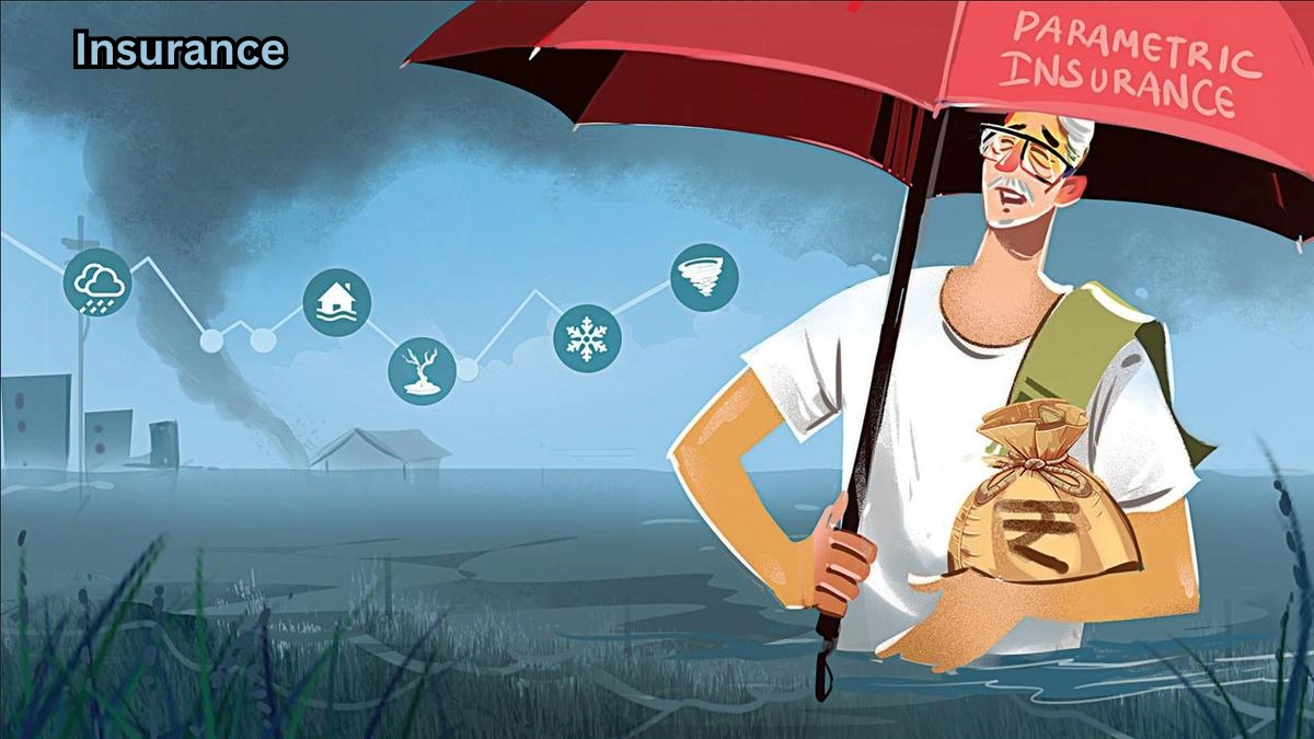 illustration showing insurance as a protective shield guarding family, home, car, and financial assets against uncertainty