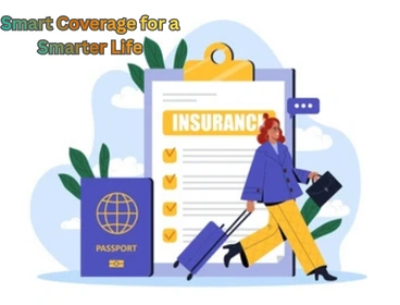 smart coverage for a smarter life illustration, modern insurance planning concept, family protected by smart insurance, financial security through insurance